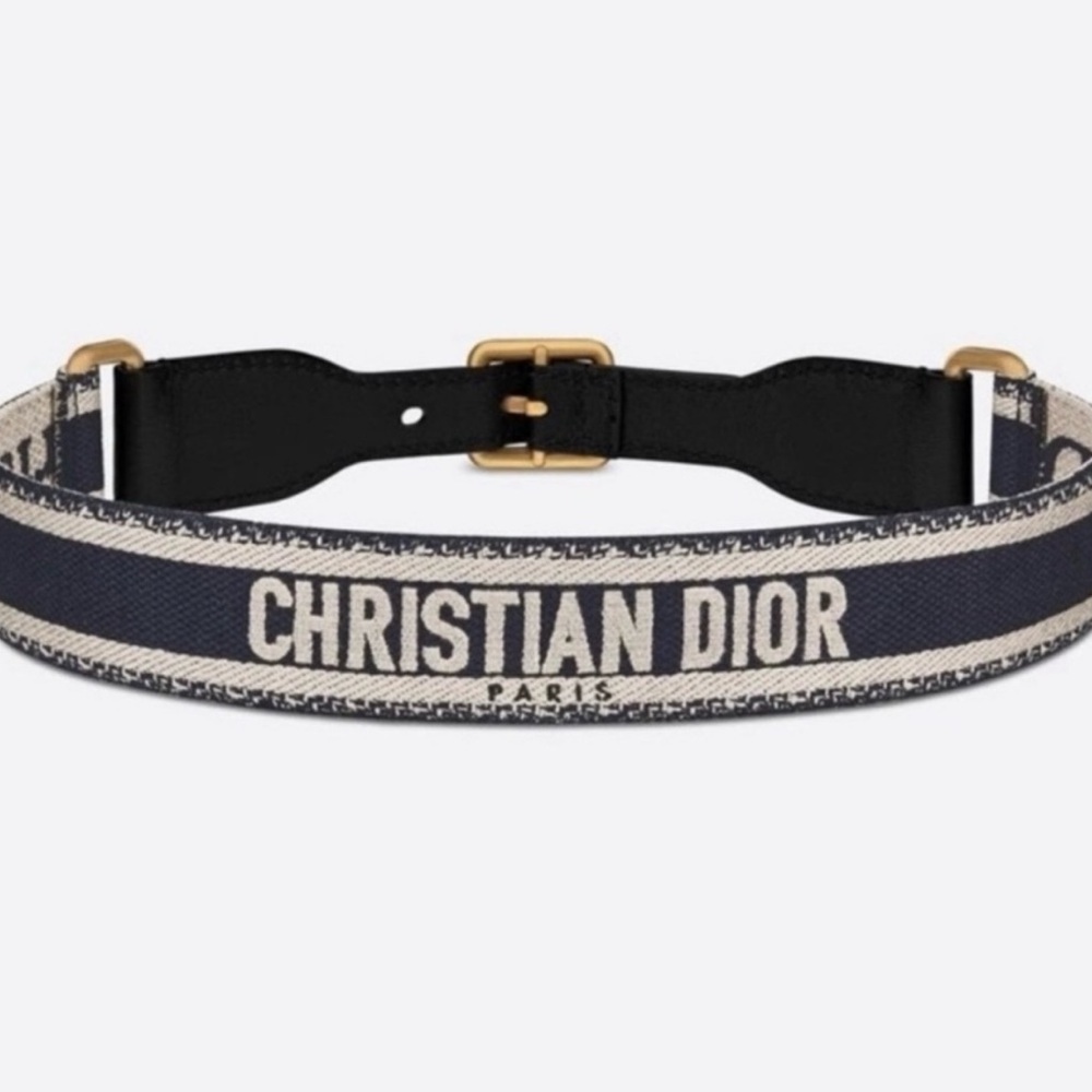 Dior Men's Black and Cream Belt